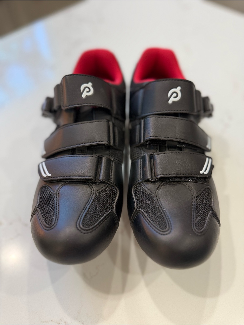 Peloton Black Cycling Shoes with Pink Interior and Red Pedals Size 41 NWOB